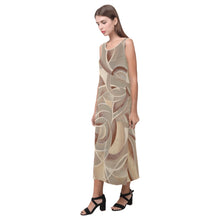 Load image into Gallery viewer, Metallic Sleeveless Open Fork Long Dress