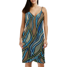 Load image into Gallery viewer, Ingrained Spaghetti Strap Backless Beach Dress