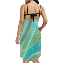 Load image into Gallery viewer, Green Spaghetti Strap Backless Beach Dress