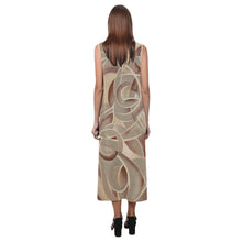 Load image into Gallery viewer, Metallic Sleeveless Open Fork Long Dress
