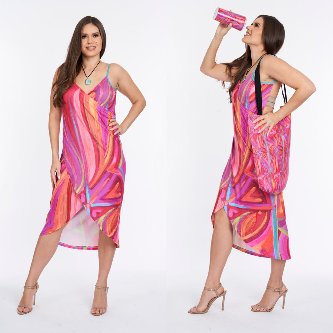 Love God Love People Spaghetti Strap Backless Beach Dress