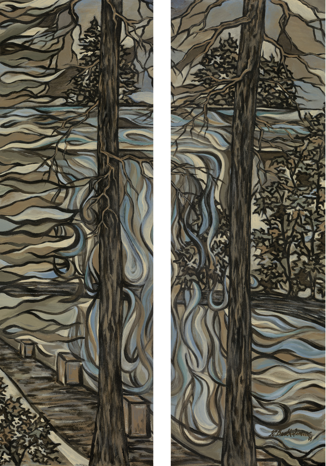 Misty Trees (diptych)